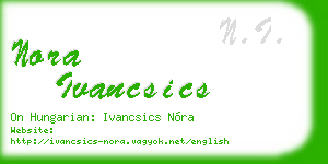 nora ivancsics business card