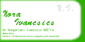 nora ivancsics business card